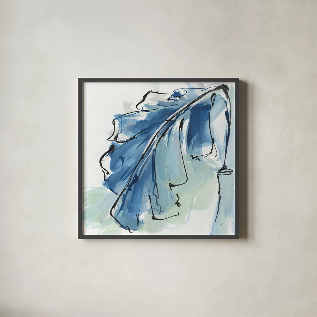 Luxe Banana Leaf III by Chris Paschke. Shown in a sleek black glass frame for a contemporary gallery look. Available as an archival giclee rolled canvas, fine art paper, or poster print. SKU 84578a.