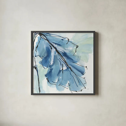 Luxe Banana Leaf IV by Chris Paschke. Shown in a sleek black glass frame for a contemporary gallery look. Available as an archival giclee rolled canvas, fine art paper, or poster print. SKU 84579a.