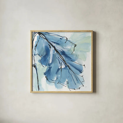 Luxe Banana Leaf IV by Chris Paschke. Shown in a natural wood glass frame for a timeless modern aesthetic. Available as an archival giclee rolled canvas, fine art paper, or poster print. SKU 84579a.