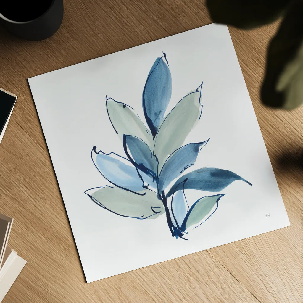 Luxe Leaf I by Chris Paschke. Shown as a detailed flat fine art print, highlighting archival giclee quality. Available as an archival giclee rolled canvas, fine art paper, or poster print. SKU 84572a.