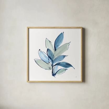 Luxe Leaf I by Chris Paschke. Shown in a natural wood glass frame for a timeless modern aesthetic. Available as an archival giclee rolled canvas, fine art paper, or poster print. SKU 84572a.