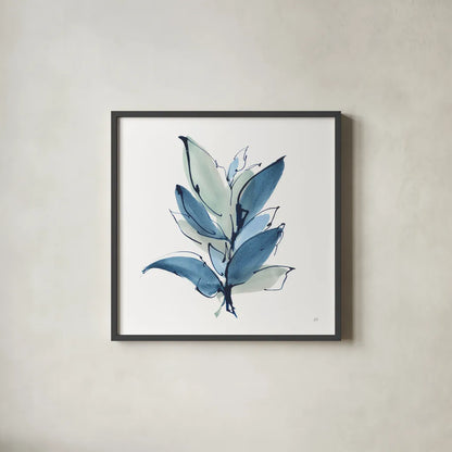 Luxe Leaf II by Chris Paschke. Shown in a sleek black glass frame for a contemporary gallery look. Available as an archival giclee rolled canvas, fine art paper, or poster print. SKU 84573a.