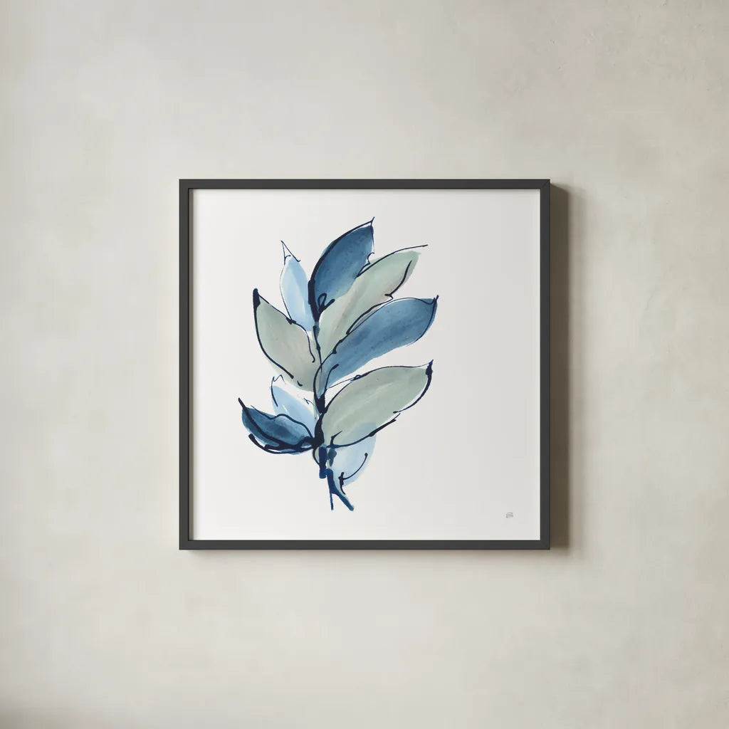 Luxe Leaf III by Chris Paschke. Shown in a sleek black glass frame for a contemporary gallery look. Available as an archival giclee rolled canvas, fine art paper, or poster print. SKU 84574a.