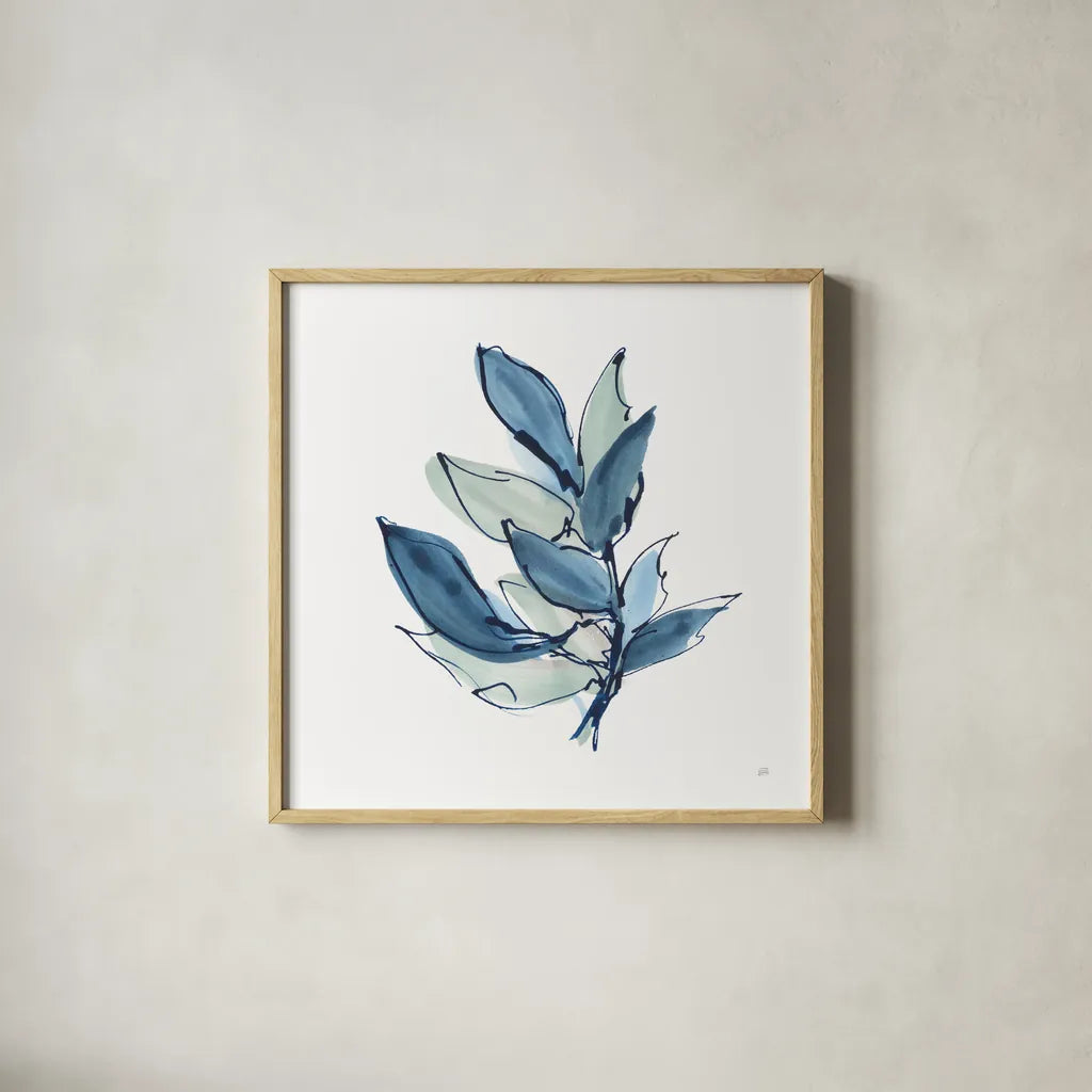 Luxe Leaf IV by Chris Paschke. Shown in a natural wood glass frame for a timeless modern aesthetic. Available as an archival giclee rolled canvas, fine art paper, or poster print. SKU 84575a.