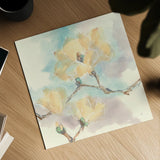 Magnolias in White I by Chris Paschke. Shown as a detailed flat fine art print, highlighting archival giclee quality. Available as an archival giclee rolled canvas, fine art paper, or poster print. SKU 45476a.