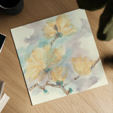 Magnolias in White II by Chris Paschke. Shown as a detailed flat fine art print, highlighting archival giclee quality. Available as an archival giclee rolled canvas, fine art paper, or poster print. SKU 45477a.
