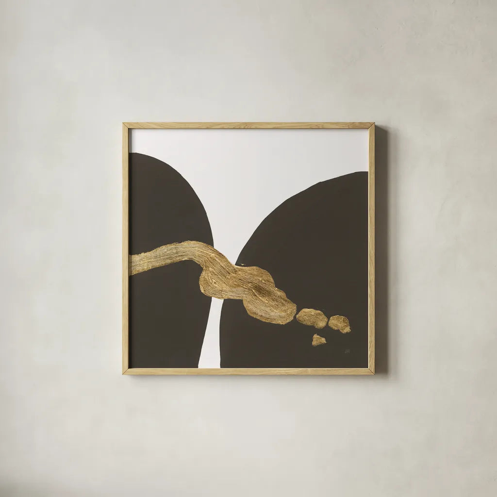 Makeover II by Chris Paschke. Shown in a natural wood glass frame for a timeless modern aesthetic. Available as an archival giclee rolled canvas, fine art paper, or poster print. SKU 94382a.