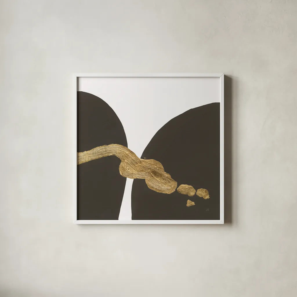 Makeover II by Chris Paschke. Shown in a crisp white glass frame for a clean and minimalist style. Available as an archival giclee rolled canvas, fine art paper, or poster print. SKU 94382a.