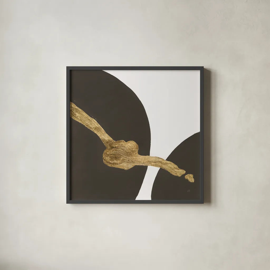 Makeover IV by Chris Paschke. Shown in a sleek black glass frame for a contemporary gallery look. Available as an archival giclee rolled canvas, fine art paper, or poster print. SKU 94384a.