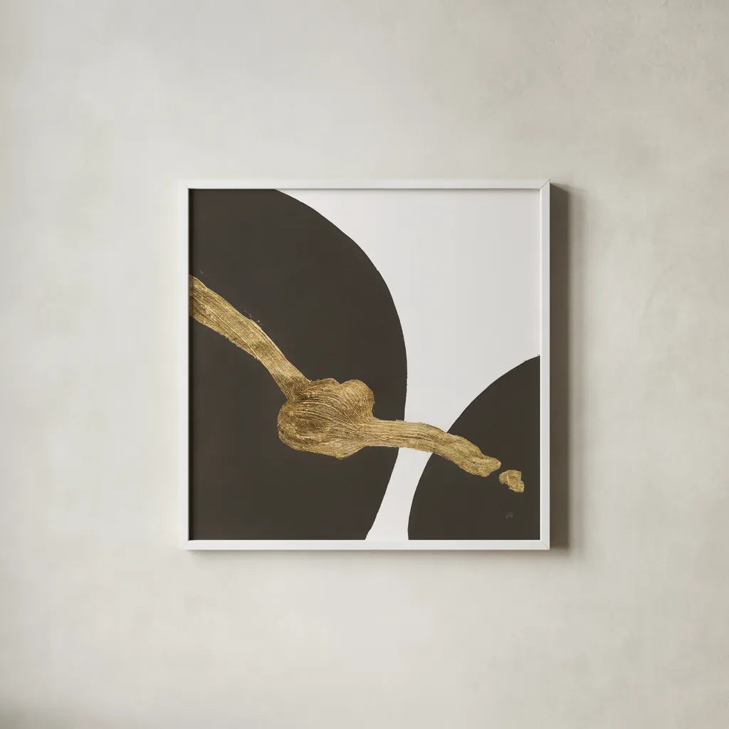 Makeover IV by Chris Paschke. Shown in a crisp white glass frame for a clean and minimalist style. Available as an archival giclee rolled canvas, fine art paper, or poster print. SKU 94384a.