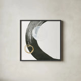 Many Moons I by Chris Paschke. Shown in a sleek black glass frame for a contemporary gallery look. Available as an archival giclee rolled canvas, fine art paper, or poster print. SKU 82404a.