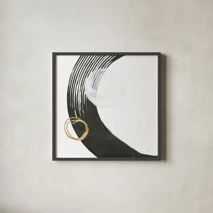 Many Moons I by Chris Paschke. Shown in a sleek black glass frame for a contemporary gallery look. Available as an archival giclee rolled canvas, fine art paper, or poster print. SKU 82404a.