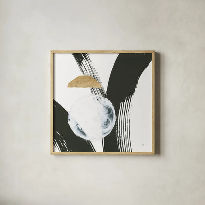 Many Moons III by Chris Paschke. Shown in a natural wood glass frame for a timeless modern aesthetic. Available as an archival giclee rolled canvas, fine art paper, or poster print. SKU 82406a.