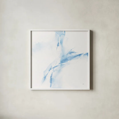 Marble Blue I by Chris Paschke. Shown in a crisp white glass frame for a clean and minimalist style. Available as an archival giclee rolled canvas, fine art paper, or poster print. SKU 92789a.