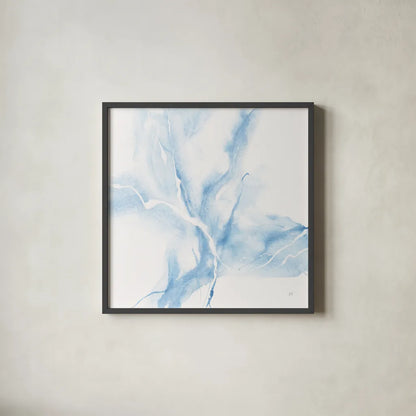 Marble Blue III by Chris Paschke. Shown in a sleek black glass frame for a contemporary gallery look. Available as an archival giclee rolled canvas, fine art paper, or poster print. SKU 92791a.