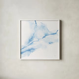 Marble Blue IV by Chris Paschke. Shown in a crisp white glass frame for a clean and minimalist style. Available as an archival giclee rolled canvas, fine art paper, or poster print. SKU 92792a.