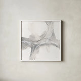Marble Grey II by Chris Paschke. Shown in a crisp white glass frame for a clean and minimalist style. Available as an archival giclee rolled canvas, fine art paper, or poster print. SKU 92786a.