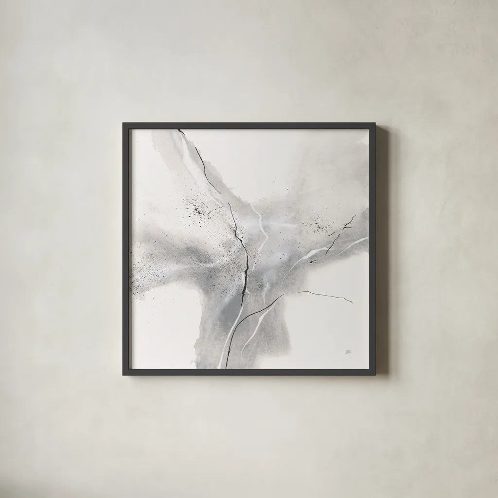 Marble Grey III by Chris Paschke. Shown in a sleek black glass frame for a contemporary gallery look. Available as an archival giclee rolled canvas, fine art paper, or poster print. SKU 92787a.