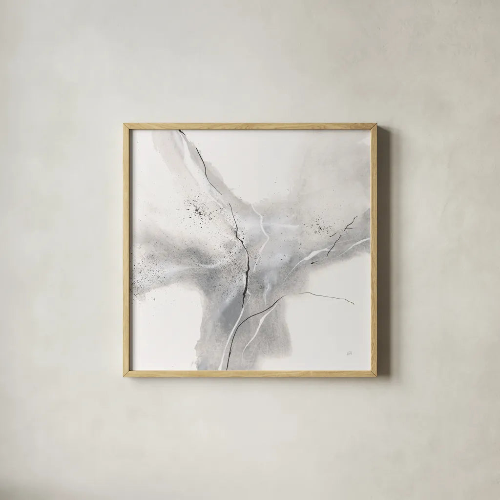 Marble Grey III by Chris Paschke. Shown in a natural wood glass frame for a timeless modern aesthetic. Available as an archival giclee rolled canvas, fine art paper, or poster print. SKU 92787a.