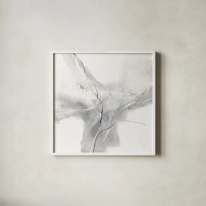 Marble Grey III by Chris Paschke. Shown in a crisp white glass frame for a clean and minimalist style. Available as an archival giclee rolled canvas, fine art paper, or poster print. SKU 92787a.