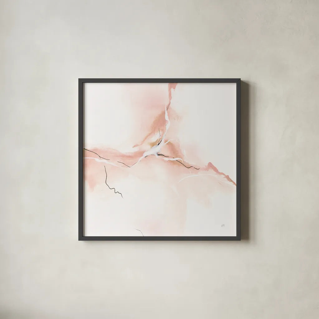 Marble Pink II by Chris Paschke. Shown in a sleek black glass frame for a contemporary gallery look. Available as an archival giclee rolled canvas, fine art paper, or poster print. SKU 92794a.