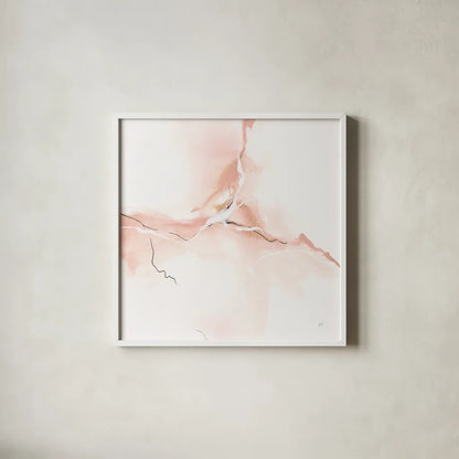 Marble Pink II by Chris Paschke. Shown in a crisp white glass frame for a clean and minimalist style. Available as an archival giclee rolled canvas, fine art paper, or poster print. SKU 92794a.