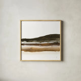 Marsh I by Chris Paschke. Shown in a natural wood glass frame for a timeless modern aesthetic. Available as an archival giclee rolled canvas, fine art paper, or poster print. SKU 78535a.