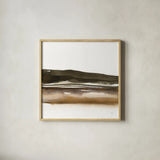 Marsh II by Chris Paschke. Shown in a natural wood glass frame for a timeless modern aesthetic. Available as an archival giclee rolled canvas, fine art paper, or poster print. SKU 78536a.