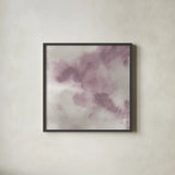Mauve Indigo Flow I by Chris Paschke. Shown in a sleek black glass frame for a contemporary gallery look. Available as an archival giclee rolled canvas, fine art paper, or poster print. SKU 50124a.