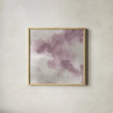 Mauve Indigo Flow I by Chris Paschke. Shown in a natural wood glass frame for a timeless modern aesthetic. Available as an archival giclee rolled canvas, fine art paper, or poster print. SKU 50124a.