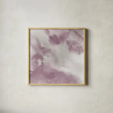 Mauve Indigo Flow II by Chris Paschke. Shown in a natural wood glass frame for a timeless modern aesthetic. Available as an archival giclee rolled canvas, fine art paper, or poster print. SKU 50125a.