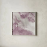 Mauve Indigo Flow II by Chris Paschke. Shown in a crisp white glass frame for a clean and minimalist style. Available as an archival giclee rolled canvas, fine art paper, or poster print. SKU 50125a.