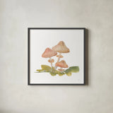 Mellow Mushrooms V by Chris Paschke. Shown in a sleek black glass frame for a contemporary gallery look. Available as an archival giclee rolled canvas, fine art paper, or poster print. SKU 84543a.