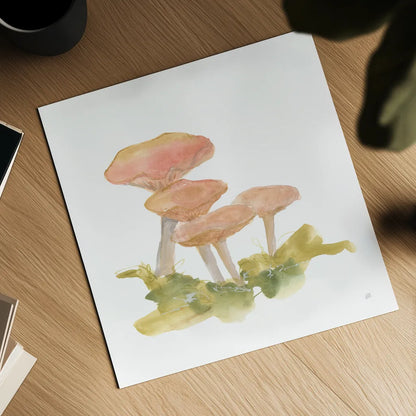 Mellow Mushrooms VI by Chris Paschke. Shown as a detailed flat fine art print, highlighting archival giclee quality. Available as an archival giclee rolled canvas, fine art paper, or poster print. SKU 84544a.