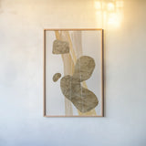 Metallic Texture Tall I by Chris Paschke. shown as a paper print in a natural frame. Available as a archival giclee rolled canvas, fine art paper, or poster print. SKU 94776h.