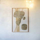 Metallic Texture Tall II by Chris Paschke. shown as a paper print in a natural frame. Available as a archival giclee rolled canvas, fine art paper, or poster print. SKU 94777h.