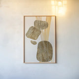 Metallic Texture Tall III by Chris Paschke. shown as a paper print in a natural frame. Available as a archival giclee rolled canvas, fine art paper, or poster print. SKU 94778h.