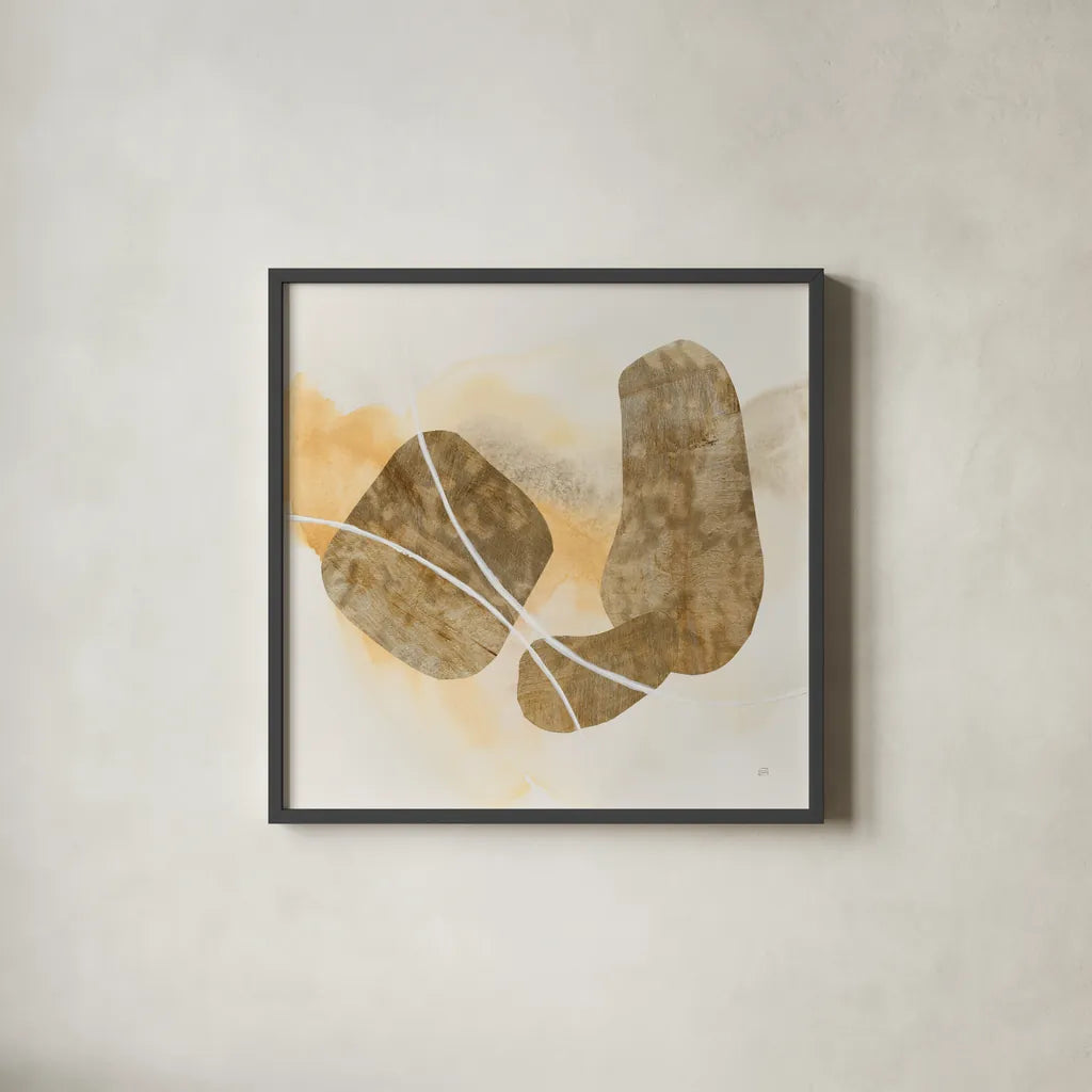 Metallic Textures II by Chris Paschke. Shown in a sleek black glass frame for a contemporary gallery look. Available as an archival giclee rolled canvas, fine art paper, or poster print. SKU 94781a.