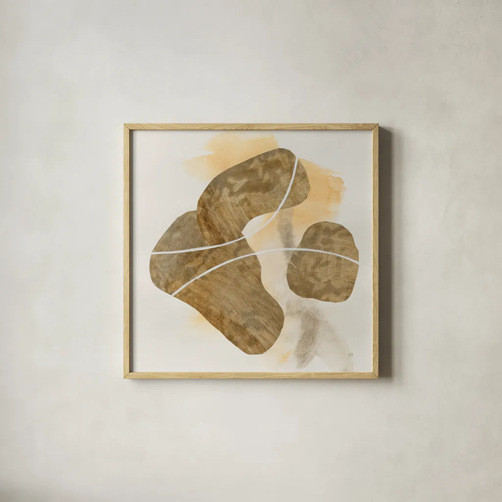 Metallic Textures III by Chris Paschke. Shown in a natural wood glass frame for a timeless modern aesthetic. Available as an archival giclee rolled canvas, fine art paper, or poster print. SKU 94782a.