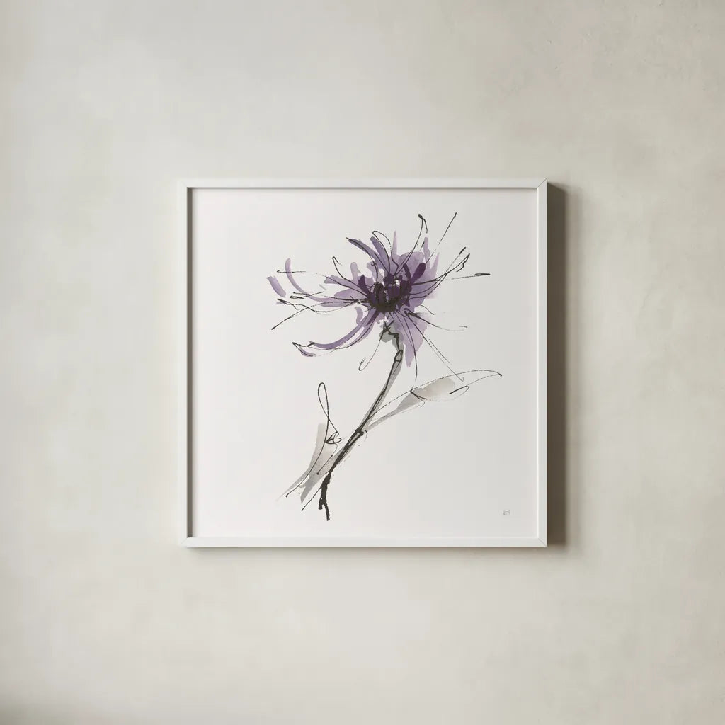 Midnight Mum I by Chris Paschke. Shown in a crisp white glass frame for a clean and minimalist style. Available as an archival giclee rolled canvas, fine art paper, or poster print. SKU 91434a.