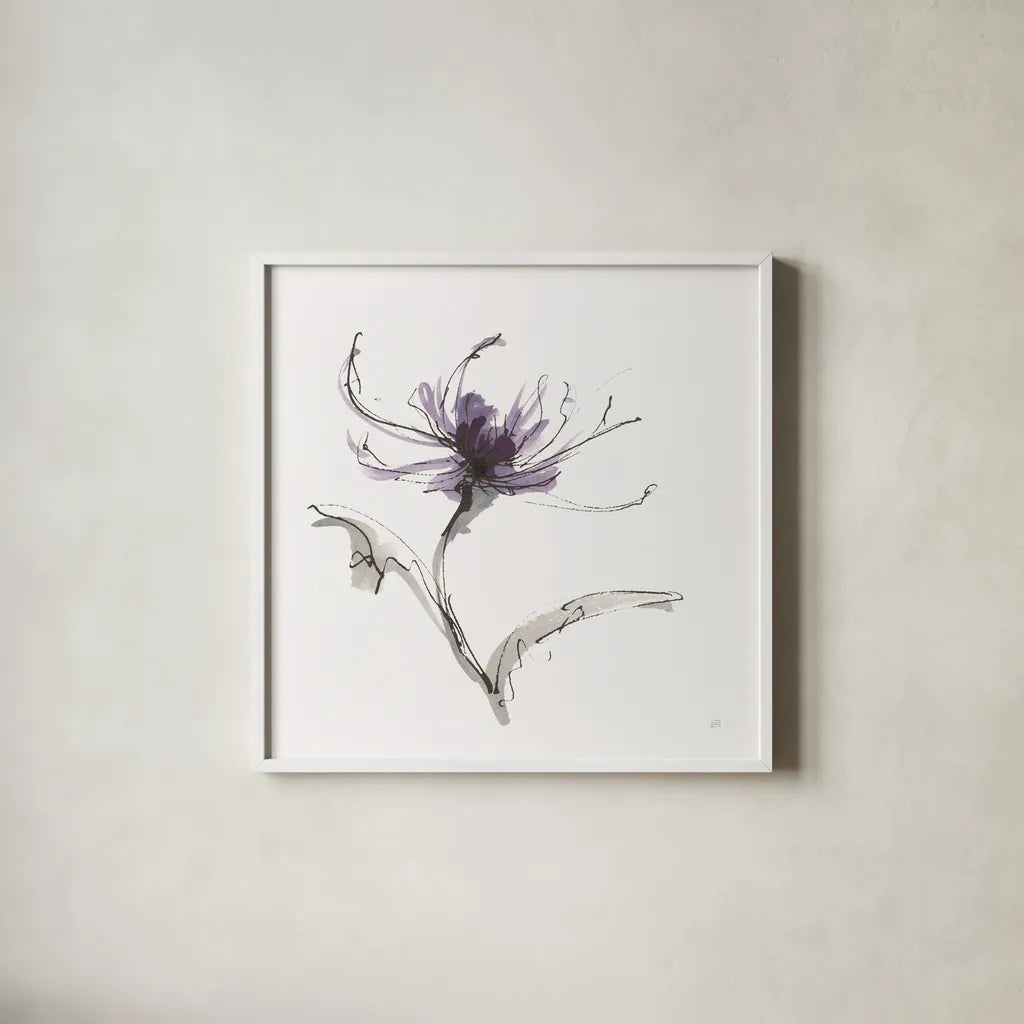 Midnight Mum II by Chris Paschke. Shown in a crisp white glass frame for a clean and minimalist style. Available as an archival giclee rolled canvas, fine art paper, or poster print. SKU 91435a.