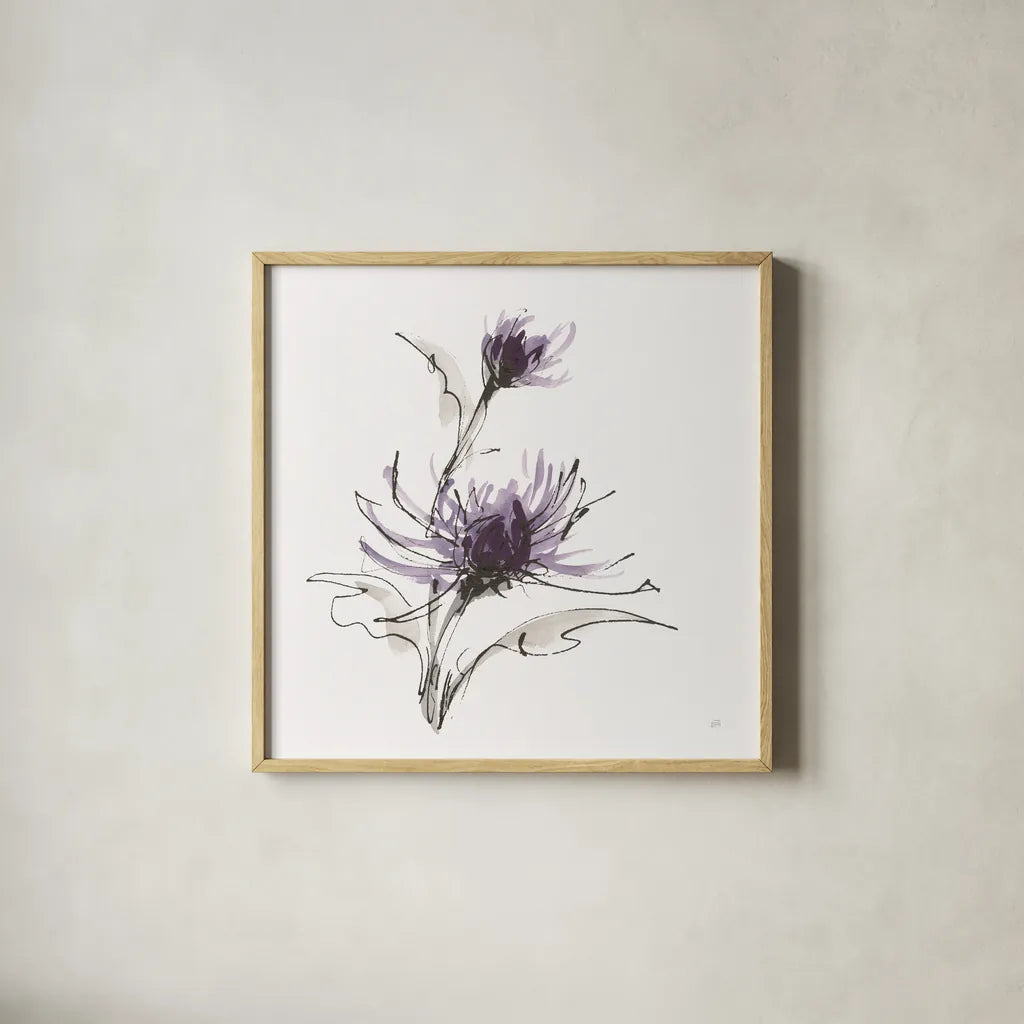 Midnight Mum III by Chris Paschke. Shown in a natural wood glass frame for a timeless modern aesthetic. Available as an archival giclee rolled canvas, fine art paper, or poster print. SKU 91436a.