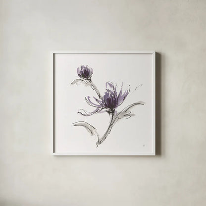 Midnight Mum IV by Chris Paschke. Shown in a crisp white glass frame for a clean and minimalist style. Available as an archival giclee rolled canvas, fine art paper, or poster print. SKU 91437a.