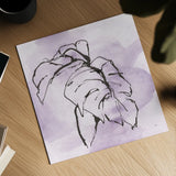 Midnight Plum Leaf I by Chris Paschke. Shown as a detailed flat fine art print, highlighting archival giclee quality. Available as an archival giclee rolled canvas, fine art paper, or poster print. SKU 91454a.