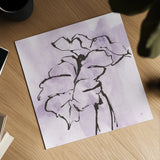 Midnight Plum Leaf II by Chris Paschke. Shown as a detailed flat fine art print, highlighting archival giclee quality. Available as an archival giclee rolled canvas, fine art paper, or poster print. SKU 91455a.