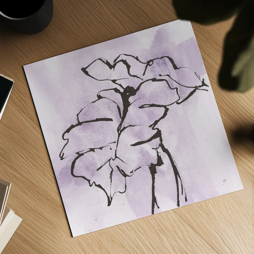 Midnight Plum Leaf II by Chris Paschke. Shown as a detailed flat fine art print, highlighting archival giclee quality. Available as an archival giclee rolled canvas, fine art paper, or poster print. SKU 91455a.