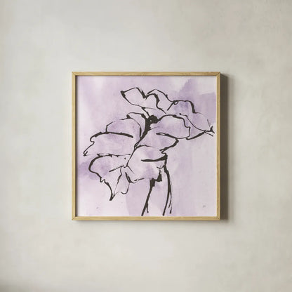 Midnight Plum Leaf II by Chris Paschke. Shown in a natural wood glass frame for a timeless modern aesthetic. Available as an archival giclee rolled canvas, fine art paper, or poster print. SKU 91455a.