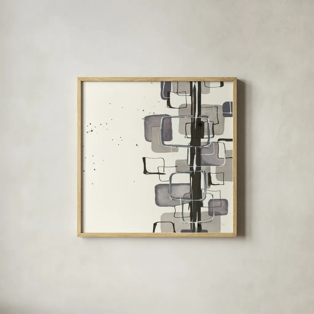 Mind Games II by Chris Paschke. Shown in a natural wood glass frame for a timeless modern aesthetic. Available as an archival giclee rolled canvas, fine art paper, or poster print. SKU 32522a.