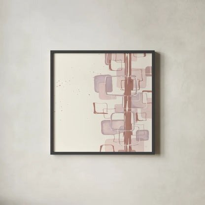 Mind Games II Blush by Chris Paschke. Shown in a sleek black glass frame for a contemporary gallery look. Available as an archival giclee rolled canvas, fine art paper, or poster print. SKU 42730a.