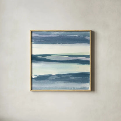 Mint Dawn II by Chris Paschke. Shown in a natural wood glass frame for a timeless modern aesthetic. Available as an archival giclee rolled canvas, fine art paper, or poster print. SKU 33977a.